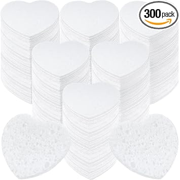 300 esponjas faciales comprimidas, esponjas faciales desechables de celulosa natural para limpieza, exfoliación, lavado de cara, esteticistas, eliminación de maquillaje (blanco)