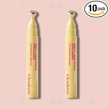 K-Beauty - Suero de ojos de colágeno bajo molecular con rodillo, ampolla hidratante para ojeras, hinchazón y arrugas (paquete de 2)