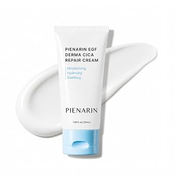 PIENARIN EGF Derma Cica Crema reparadora – EGF, CICA 4-Complex & Pantenol para piel firme y radiante | Aclarador y líneas finas | Cuidado de la piel coreano ligero y no grasoso para pieles sensibles | 1.69 onzas líquidas