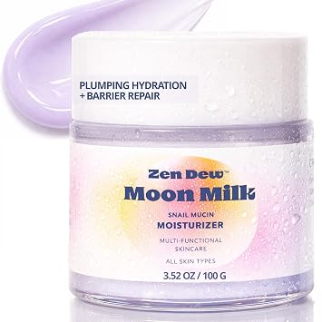 Moon Milk Caracol Mucin - Crema en gel hidratante (3.52 onzas) Crema de suero de mucina de caracol coreano que repone la humedad y deja la piel más brillante, más voluminosa, calmante y suave