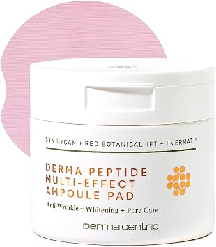 Almohadillas de algodón de tóner en ampollas multiefecto Peptide – Cuidado de la piel coreano, vegano, hidratante y reafirmante, minimizador de poros y exfoliante con tóner de ampolla