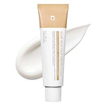 TOSOWOONG Crema Facial Glow Bean, 63,844ppm de extracto de fermento de soja, cuidado de la piel coreana para piel de vidrio, hidratante, alivio, piel suave, nutrida, antienvejecimiento, hidratante