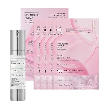 VT COSMETICS Bundle CICA Reedle Shot 100 y mascarilla de hidrogel de 2 pasos con colágeno Reedle Shot