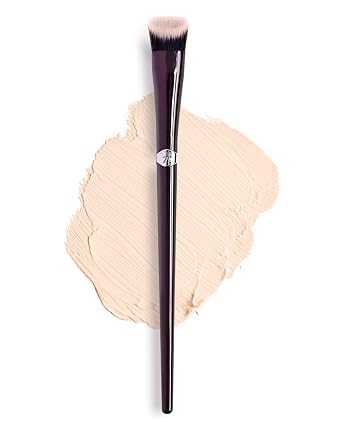 Anisa Beauty Brocha de base para ojos, fibras suaves y veganas para mezclar sombra de ojos y corrector | Brocha de maquillaje profesional para base de ojos sin arrugas y larga duración | Libre de
