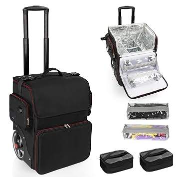 Estuche de viaje para estilista Cosmetología con ruedas con 2 bolsas