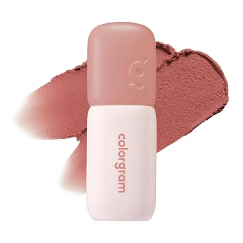 COLORGRAM NUDE BLUR TINT 03 LOVELY FIG | Maquillaje K-Beauty, mancha de labios mate de enfoque suave, 2 en 1 para labios y mejillas