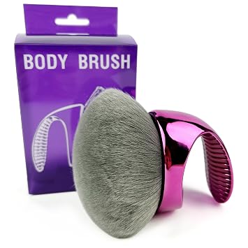 Body Kabuki Brush - Brocha autobronceadora y maquillaje corporal para base, bronceador y cobertura de piernas, cerdas veganas con infusión de carbón, acabado sin rayas