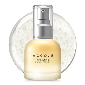 ACCOJE Sérum facial Brightening Capsule Essence con niacinamida, esencia de brillo hidratante para piel de aspecto irregular y opaco, cuidado de la piel ligero coreano