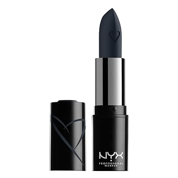 NYX PROFESSIONAL MAKEUP - Lápiz labial satinado Shout Loud, infundido con manteca de karité - Exclusivo (Azul grisáceo)