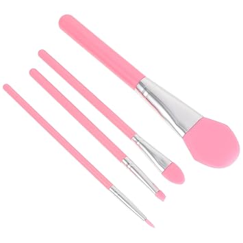 4 brochas de silicona para máscara facial para mujeres, aplicador de maquillaje líquido reutilizable con cabezales suaves antiarañazos para base, delineador de ojos, sombra de ojos y
