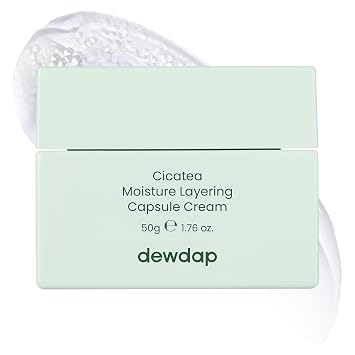Cicatea Moisture Layering Capsule Cream, niacinamida, Centella Asiatica para hidratación profunda, hidratante facial para pieles sensibles, cuidado de la piel coreano (1.69 fl oz/1.7 fl oz)