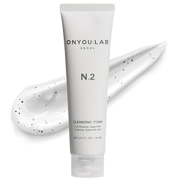 ONYOU LAB N.2 Espuma limpiadora | Limpiador facial hidratante suave | Extractos de frutas | Leche vegana | Cápsula de carbón | Microburbujas cremosas | Todo tipo de piel | Cuidado de la piel coreano (NET 5.07 FL. OZ./5.1 fl oz)