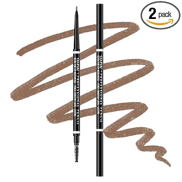 Lápiz de cejas, 2 lápices de cejas impermeables de precisión gris pardo define, crea lápices de cejas completos, duraderos, profesionales, de aspecto natural para mujeres, definidor de cejas