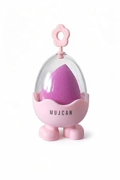 Esponja de maquillaje con funda protectora, forma de lágrima, licuadora de espuma de poliuretano para aplicación de fundación