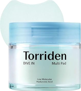 Torriden DIVE IN Multi Pad (80 almohadillas) | Almohadillas faciales infusionadas con suero para enfriar, calmar e hidratar con mascarilla localizada | Ácido hialurónico, pantenol, alantoína