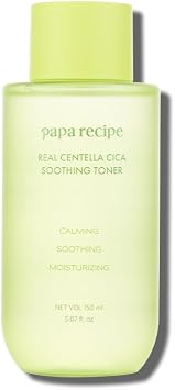 Papa Recipe Real Centella CICA Tónico calmante (5.1 fl oz / 5.07 fl oz) - Cuidado calmante Centella, exfoliante suave PHA, tónico suave diario, exfoliante PHA suave, cuidado de la piel coreano