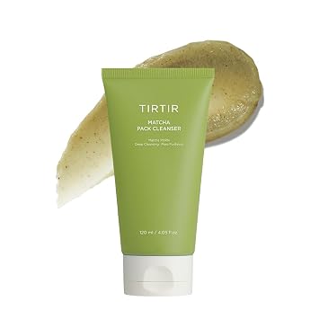 TIRTIR Limpiador Matcha Pack | Limpiador profundo de poros y lavado facial exfoliante, gelato a espuma, control de puntos negros y sebo 2 en 1 - 5,000 ppm Matcha PDRN + complejo AHA, limpiador coreano para pieles sensibles