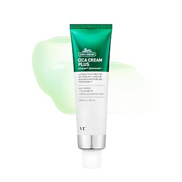 VT COSMETICS Cica Cream Plus, Hidratante y Calmante Crema Facial con Centella Asiática, Crema Ligera Suavizante para el Acné, Piel Grasa, Seca y Sensible, Cuidado de la Piel Coreana para piel propensa