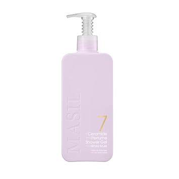MASIL 7 Ceramide Perfume Gel de ducha para pieles sensibles, gel de baño hidratante para mujeres, jabón líquido aromático con 15 extractos naturales, baño coreano para el cuidado de la piel y spa en