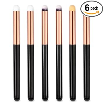 UorPoto Juego de 6 brochas de maquillaje de ojos, redondas, para corrector profesional, para sombra de ojos, para hacer tarjetas