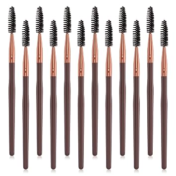 12 varitas de cepillo de rímel, cepillo para cejas para maquillaje, aplicadores de pinceles de pestañas de mango largo, juego de carretes de pestañas de maquillaje, aplicador de pinceles de