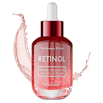The Beauty Elixir Suero de retinol para la cara – Dermatológicamente probado, antienvejecimiento, líneas finas y arrugas y tratamiento post-acné – Belleza limpia, cuidado de la piel coreano sin