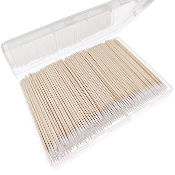 RIKWOG 400 piezas de hisopos de algodón puntiagudos, bastoncillos de algodón de 4 pulgadas para microblading de precisión, aplicadores de palo de algodón para tatuaje de cejas, maquillaje y limpieza