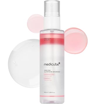 medicube Salmon DNA PDRN - Suero en aerosol de glutatión rosa I suero brillante de vidrio rosa para hidratante, calmante y reafirmante, tono de piel desigual, Salmón PDRN y niacinamida, cuidado de la piel coreano (3.38 onzas líquidas)
