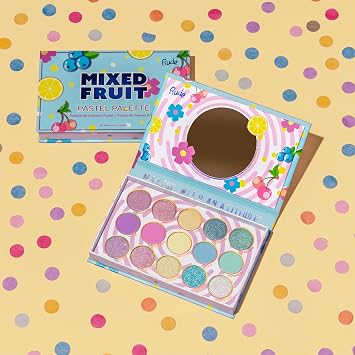 Rude Cosmetics - Paleta de frutas mixtas | 15 tonos, acabados de purpurina mate brillante, vegano, libre de crueldad, sin parabenos, sombra de ojos mezclable, color vibrante, todos los tonos de piel