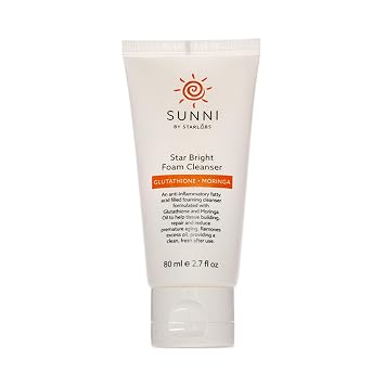 Hansi Naturals Limpiador de espuma brillante estrella coreana SUNNI 2.7 fl oz 2.7fl oz. Glutatión - Aceite de Moringa