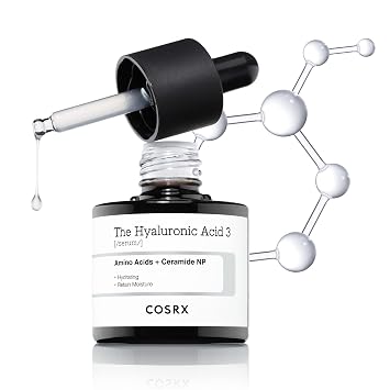 COSRX Suero de ácido hialurónico de sodio puro al 3%, hidratante y estimulante de la humedad para líneas finas y arrugas, repara la piel seca, 0.67 onzas líquidas, sin fragancia artificial, cuidado de