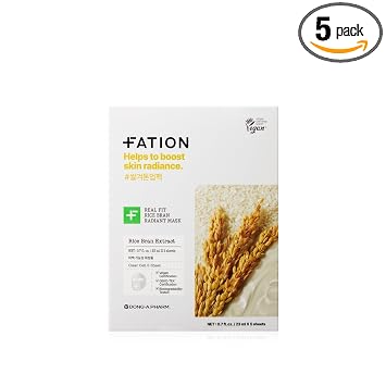 Fation Máscara de ajuste real, paquete de 5 (brillo de arroz)