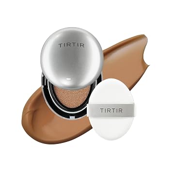 [*Tamaño mini*] TIRTIR Aura Glow Silver Cushion | Base de cojín coreana, (#43N cacao profundo, 0.15 onzas líquidas)