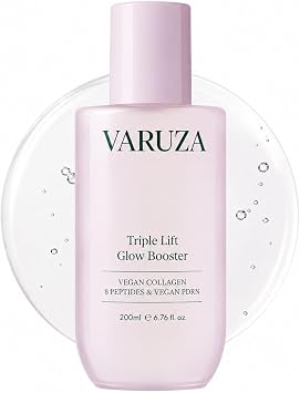 Triple Lift Glow Booster Essence Toner - Cuidado de la piel coreano con colágeno vegano, 8 péptidos y PDRN vegano, tóner hidratante ligero para piel de vidrio, brillo y piel sensible, 6.76