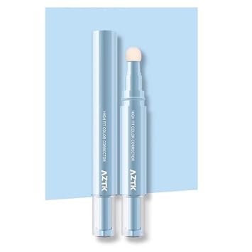 AZTK Corrector líquido corrector de color con cabezal de esponja, líquido hidratante de larga duración AZTK maquillaje iluminador facial, crea un maquillaje impecable (L03, 0.16 oz)