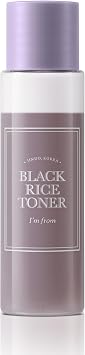 [I'm From] Tónico de arroz negro en miniatura para pieles grasas, tóner de control de sebo, ligero, niacinamida, pantenol, sin fragancia, cuidado de la piel coreano, 1.01 onzas líquidas