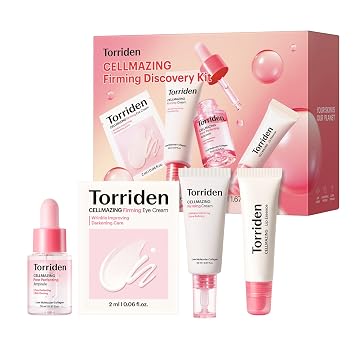 Torriden CELLMAZING - Kit de descubrimiento reafirmante | Colágeno 5D | Ampolla de 0.3 fl oz + crema de ojos 0.1 fl oz x 5ea + crema de 0.7 fl oz + esencia de labios de 0.4 fl oz | Esencial de viaje |