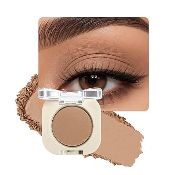 Cocoa Drift - Sombra de ojos individual – Paleta de sombra de ojos marrón moca mate para mujeres mayores, textura aterciopelada, altamente pigmentada y resistente a las arrugas, perfecta para