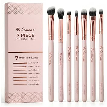 Juego de brochas para sombra de ojos Lamora - Brochas de maquillaje de ojos profesionales de mezcla de precisión suave