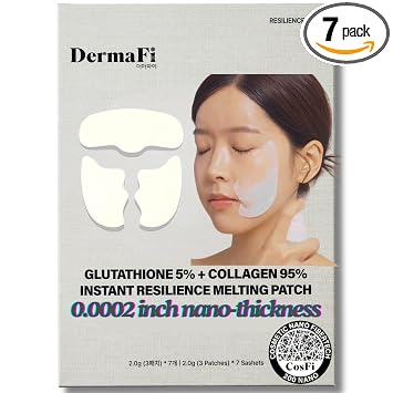 [DermaFi] Glutatión 5% + Colágeno 95% Resiliencia Instantánea Parche de fusión Facial Paquete de 7 unidades de Belleza Coreana