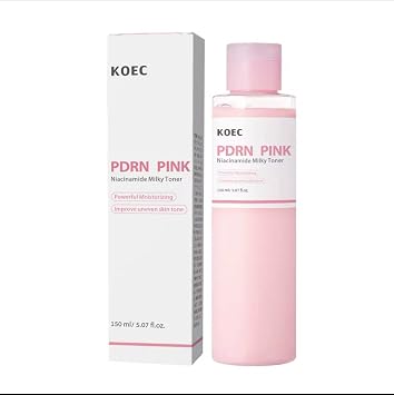 PDRN - Tónico lechoso de niacinamida rosa para hidratar, hidratar, calmar, ceramida, péptido, piel brillante de vidrio, tónico coreano equivalente para el cuidado de la piel para la cara, 7.8 fl oz