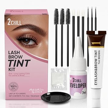 2CHILL Kit de color de cejas para ojos: kit de color de pestañas de ojos, resultados de aspecto natural (marrón oscuro)