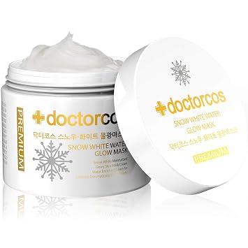 DOCTORCOS Snow White Water Glow Mask Cream | Más de 8 millones de unidades vendidas | Paquete de dormir hidratante original sin lavado | Rejuvenecimiento e hidratación de la piel | Cuidado diario de la piel personal, belleza coreana | 3.71 onzas