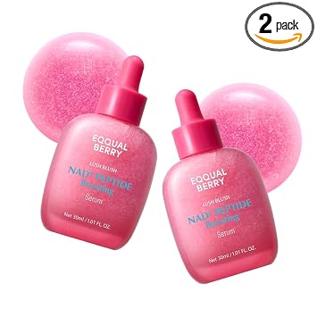 EQQUALBERRY NAD+ - Suero potenciador de péptidos doble | Suero de 14 péptidos para cara, cuello y cuerpo | Colágeno vegano y suero rosa para antienvejecimiento, reafirmante y levantamiento | Cuidado