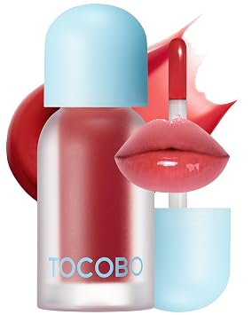 TOCOBO Juicy Berry Plumping Lip Oil 05 Rosy Girl (coral rosado cálido) – Aceite de brillo labial teñido vegano coreano con brillo vítreo – Relleno suave no pegajoso para todos los tonos de piel, mezcla botánica de 5 aceites, 0.12 onzas líquidas