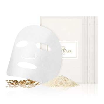 I'm from Paquete de 5 mascarillas de hoja de arroz, mascarilla de arroz coreano, hidratación cremosa para pieles secas, mixtas, húmedas, esencia lechosa, biodegradable, vegana, hipoalergénica, 0.7 onzas líquidas