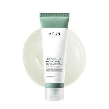 ANUA Heartleaf LHA Gel Exfoliante Hidratante, Exfoliación Suave, Peeling Facial Hidratante, Cuidado de los Poros, Eliminación de Piel Muerta, Celulosa Natural para el Alivio, Vegano, Cuidado de la