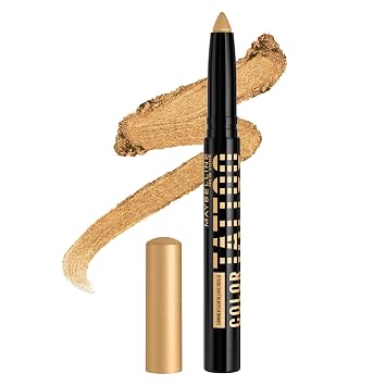 MAYBELLINE Color Tattoo - Sombra de ojos multiusos de larga duración, maquillaje todo en uno para hasta 24 horas de uso, soy raro (brillo dorado), 1 unidad