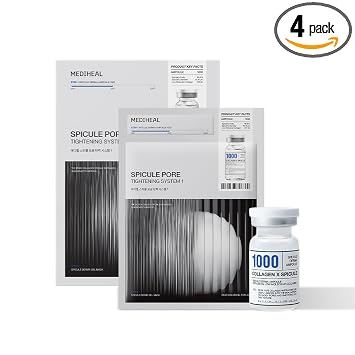 Mediheal Suero Intensivo de Espículas de Colágeno 1000ppm – Suero de Microagujas para el Cuidado de Poros, Calmante y Mejora de la Textura de la Piel, 2 Pasos, Set de Ampolla de Espículas de Colágeno
