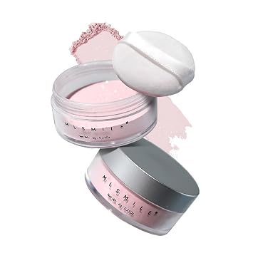 Polvo de ajuste translúcido rosa, polvo de ajuste brillante, impermeable, control de aceite, tonificador, polvo facial, resaltador de maquillaje, acabado de maquillaje, polvo de brillo suelto de larga